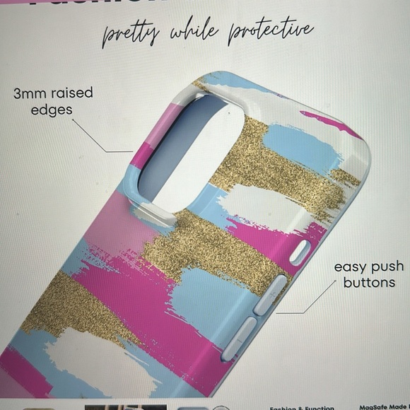 Stardust Painted MagSafe iPhone 14 Pro Case with matching MagSafe Phone Ring - Picture 9 of 11